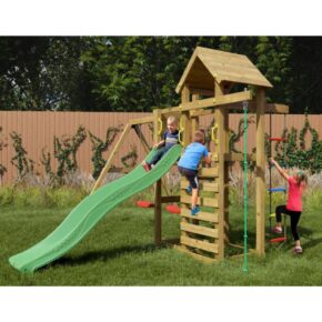 Misaladejuegos Parque infantil de madera Fungoo Mixter con tobogán, columpio doble y columpio S-08180-P-K-XG-1 - Imagen 5