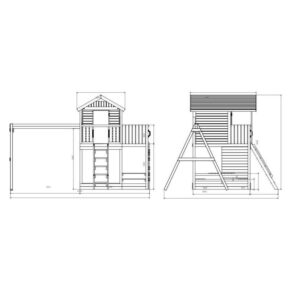 Misaladejuegos copia de Parque infantil de madera Fungoo Mixter con tobogán, columpio doble y columpio S-08210-P-K-XX-1 - Imagen 5