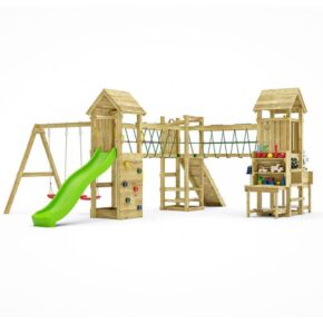 Misaladejuegos Fungoo Optimizer Parque infantil de madera con tobogá con columpios trepador y cocina infantil S-08510-P-K-XG-1 - Imagen 2