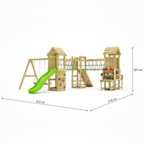Misaladejuegos Fungoo Optimizer Parque infantil de madera con tobogá con columpios trepador y cocina infantil S-08510-P-K-XG-1 - Imagen 6