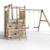 Misaladejuegos Parque infantil de madera Fungoo Houser con tobogán, dos columpios y casita de juegos S-08520-P-K-XG-1 - Imagen 3