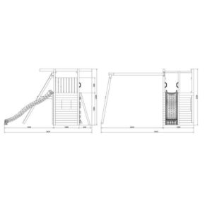 Misaladejuegos Parque infantil de madera Fungoo Houser con tobogán, dos columpios y casita de juegos S-08520-P-K-XG-1 - Imagen 8