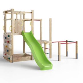 Misaladejuegos Fungoo Climbing Star 4 parque infantil de madera con tobogán, arenero y trepador S-08740-P-K-XG-1 - Imagen 2