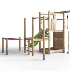 Misaladejuegos Fungoo Climbing Star 4 parque infantil de madera con tobogán, arenero y trepador S-08740-P-K-XG-1 - Imagen 3