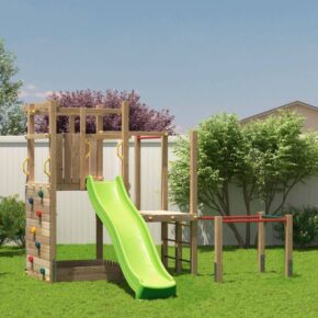 Misaladejuegos Fungoo Climbing Star 4 parque infantil de madera con tobogán, arenero y trepador S-08740-P-K-XG-1 - Imagen 8