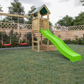 Misaladejuegos Parque infantil de jardín de madera Fungoo Green Space con jardineras, tobogán y columpios S-08860-P-K-XG-1 - Imagen 5