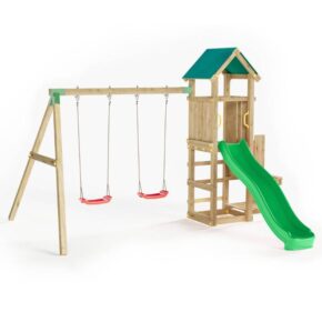 Misaladejuegos copia de Parque infantil de jardín de madera Fungoo Green Space con jardineras, tobogán y columpios S-08730-P-K-XG-1