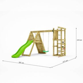 Misaladejuegos Fungoo Climber juego de jardín de madera con escalada, tobogán y columpio S-08530-P-K-XG-1 - Imagen 3