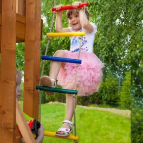 Misaladejuegos Fungoo Climber juego de jardín de madera con escalada, tobogán y columpio S-08530-P-K-XG-1 - Imagen 7