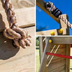 Misaladejuegos Fungoo Climber juego de jardín de madera con escalada, tobogán y columpio S-08530-P-K-XG-1 - Imagen 8