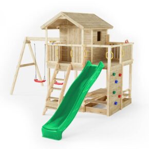 Misaladejuegos Casita de juegos de madera Fungoo Moonlight con tobogán y dos columpios S-08210-P-K-XG-1 - Imagen 2