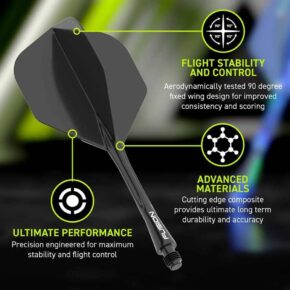 Misaladejuegos Plumas Winmau Darts Fusion Black Medium 34-76mm N6 8826 - Imagen 3