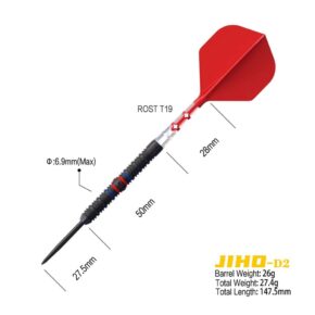 Misaladejuegos Dardos Cuesoul Jiho D2 Steel 90% 26g CSJH-90Y26KJHD2 - Imagen 2