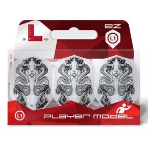 Misaladejuegos Plumas L-Flight Champagne Integrado L1EZ Standard Jelle Klaasen V7 Clear White F11059 - Imagen 3