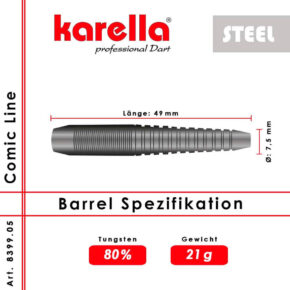 Misaladejuegos Dardos Karella Línea Comic CL-5 Steel 21gr 8399.05 - Imagen 8