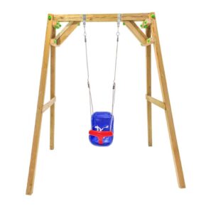 Misaladejuegos Columpio de madera cuadrada Masgames Xylo XL individual con Asiento de Bebé MA700039