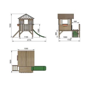 Misaladejuegos Casita infantil elevada de madera Masgames Lollipop blanca con tobogán MA800537 - Imagen 2