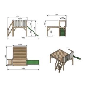 Misaladejuegos Casita infantil elevada Masgames Lollipop XL (90 cm altura) MA700420V - Imagen 5