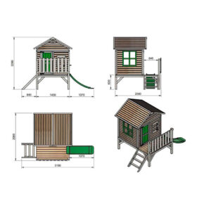 Misaladejuegos Casita elevada Masgames Flam (60 cm) madera panelada MA806585X - Imagen 6