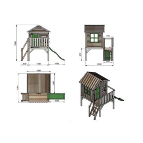 Misaladejuegos Casita elevada Masgames Flam (90 cm) madera panelada MA809585X - Imagen 7