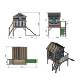 Misaladejuegos Casita elevada Masgames Visby (90 cm altura) madera panelada MA809599X - Imagen 6