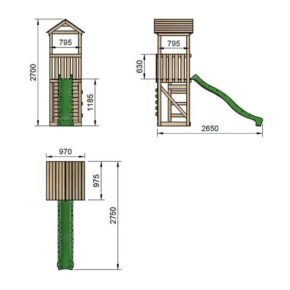 Misaladejuegos Parque infantil Masgames Carlit L con techo de lona y pared de escalada MA700263 - Imagen 2