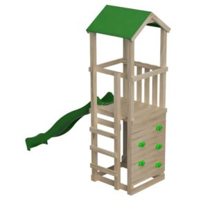 Misaladejuegos Parque infantil Masgames Carlit L con techo de lona y pared de escalada MA700263
