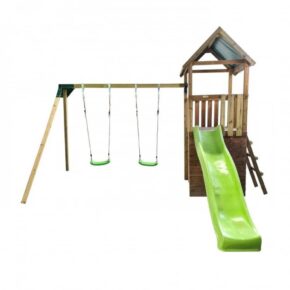 Misaladejuegos Parque infantil Masgames Tibidabo L con techo de lona, caseta y columpio doble MA700227
