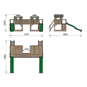 Misaladejuegos Parque infantil Masgames Superpop L con tobogán y red de escalada MA700455 - Imagen 2