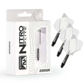 Misaladejuegos Plumas Red Dragon Nitro Flite System Black Clear NO2 Intermediate X0988 - Imagen 3