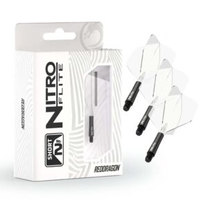 Misaladejuegos Plumas Red Dragon Nitro Flite System Black Clear NO2 Short X0987 - Imagen 7