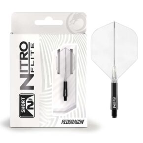 Misaladejuegos Plumas Red Dragon Nitro Flite System Black Clear NO2 Short X0987 - Imagen 8