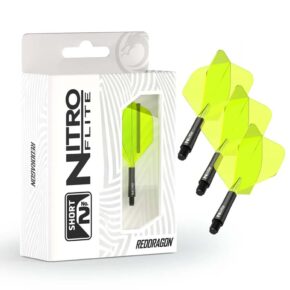Misaladejuegos Plumas Red Dragon Nitro Flite System Black Yellow NO2 Short X0984 - Imagen 5