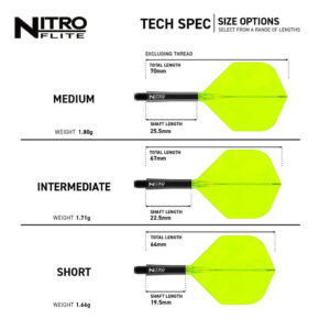 Misaladejuegos Plumas Red Dragon Nitro Flite System Black Yellow NO2 Short X0984 - Imagen 7