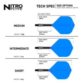 Misaladejuegos Plumas Red Dragon Nitro Flite System Black Blue NO2 Short X0981 - Imagen 4