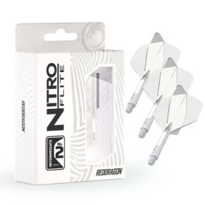 Misaladejuegos Plumas Red Dragon Nitro Flite System White Clear NO2 Intermediate X0979 - Imagen 8