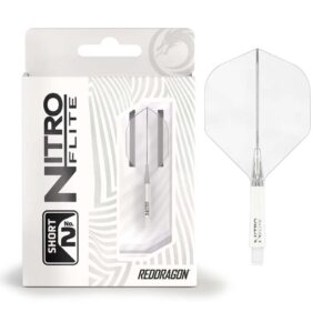 Misaladejuegos Plumas Red Dragon Nitro Flite System White Clear NO2 Short X0978 - Imagen 3
