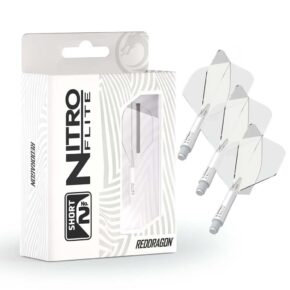 Misaladejuegos Plumas Red Dragon Nitro Flite System White Clear NO2 Short X0978 - Imagen 4