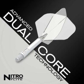 Misaladejuegos Plumas Red Dragon Nitro Flite System White Clear NO2 Medium X0980 - Imagen 3