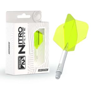 Misaladejuegos Plumas Red Dragon Nitro Flite System White Yellow NO2 Medium X0977 - Imagen 6