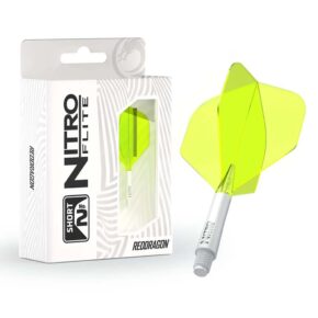 Misaladejuegos Plumas Red Dragon Nitro Flite System White Yellow NO2 Short X0975 - Imagen 3