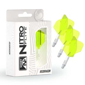 Misaladejuegos Plumas Red Dragon Nitro Flite System White Yellow NO2 Short X0975 - Imagen 4