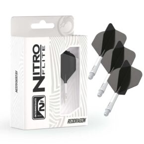 Misaladejuegos Plumas Red Dragon Nitro Flite System White Black NO2 Intermediate X0970 - Imagen 3