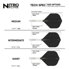 Misaladejuegos Plumas Red Dragon Nitro Flite System White Black NO2 Intermediate X0970 - Imagen 7