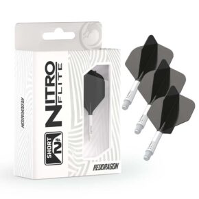 Misaladejuegos Plumas Red Dragon Nitro Flite System White Black NO2 Short X0969 - Imagen 7