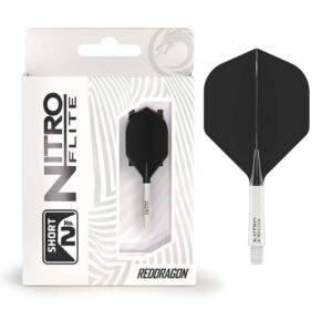 Misaladejuegos Plumas Red Dragon Nitro Flite System White Black NO2 Short X0969 - Imagen 8