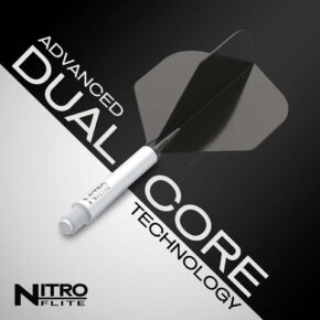 Misaladejuegos Plumas Red Dragon Nitro Flite System White Black NO2 Medium X0971 - Imagen 3