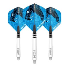 Misaladejuegos Combo Red Dragon Plumas Flights Snakebite Standard + Cañas Nitrotech Larga Blanco X0599