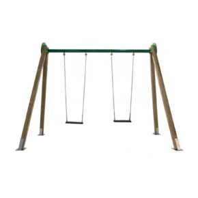 Misaladejuegos Columpio doble de madera Draco asientos planos Masgames Horeca MA500107