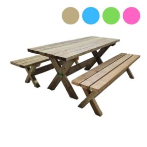 Misaladejuegos Mesa de madera con bancos independientes Masgames Xerta (con opción de color) MA500033